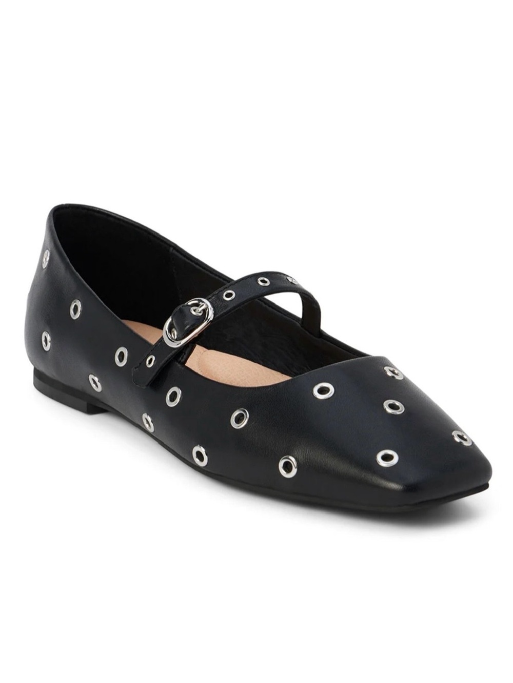 Matisse Black Mick Ballet Flats with Silver Grommets